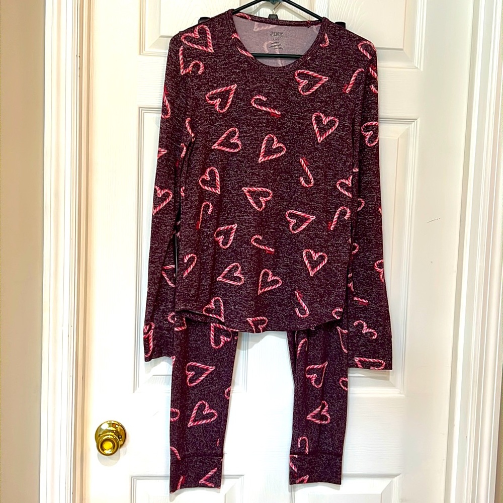 Victoria’s Secret heart and candy cane PJ.